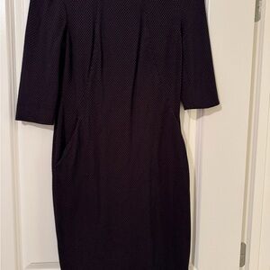 MM Lafleur Textured Burgundy & Black Long Sleeve Dress